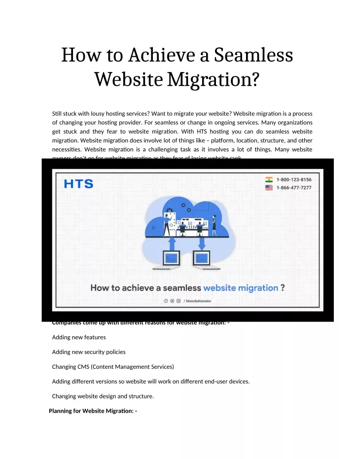 how to achieve a seamless website migration