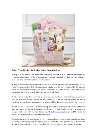 Deliver Your Blessings by Sending Cutest Baby Gifts Ever