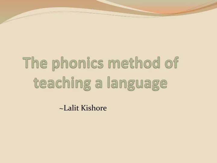 the phonics method of teaching a language