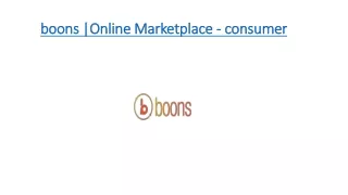 boons online marketplace consumer