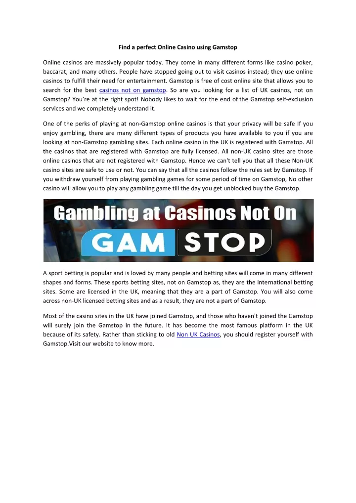 find a perfect online casino using gamstop