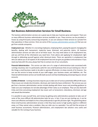 get business administration services for small