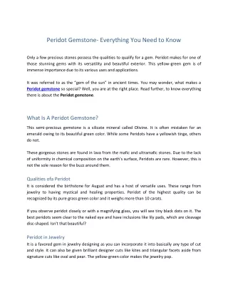 peridot gemstone everything you need to know