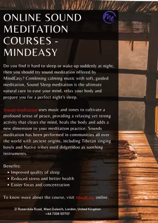 Online Sound Meditation Courses | MindEasy