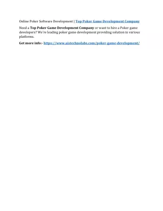online poker software development top poker game
