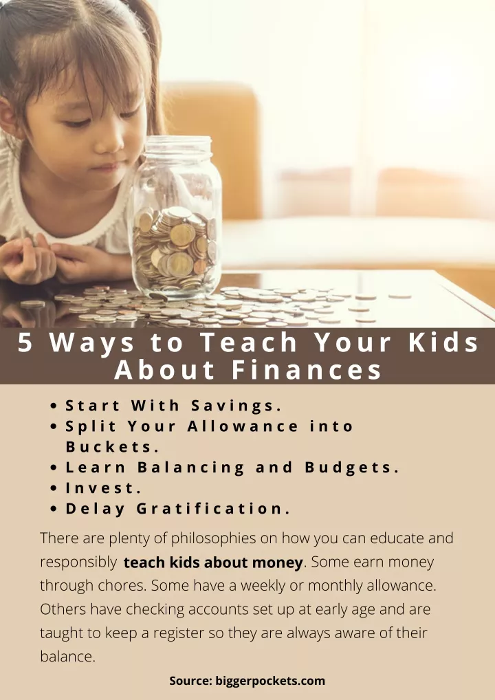 PPT 5 Ways to Teach Your Kids About Finances PowerPoint Presentation