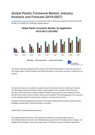 global plastic formwork market industry analysis