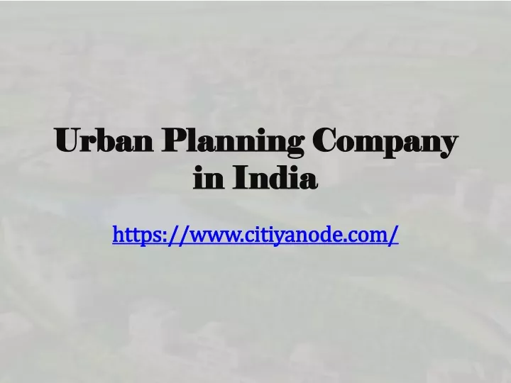 urban planning company in india