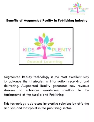 Benefits of Augmented Reality in Publishing Industry
