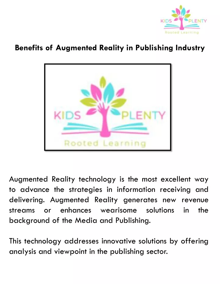 benefits of augmented reality in publishing