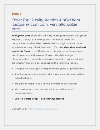 Order Top Quality Steroids & HGH from roidsgenix.com, very affordable rates.