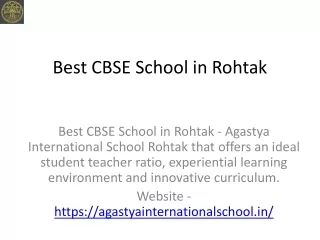 Best CBSE School in Rohtak