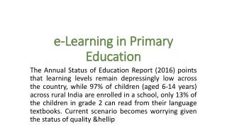 e-Learning in Primary Education