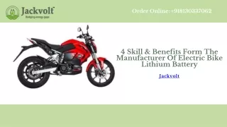 4 Skill & Benefits Form The Manufacturer Of Electric Bike Lithium Battery