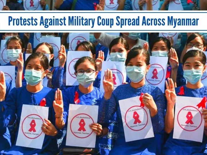 protests against military coup spread across myanmar