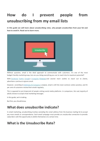 How to keep users from unsubscribing your email lists