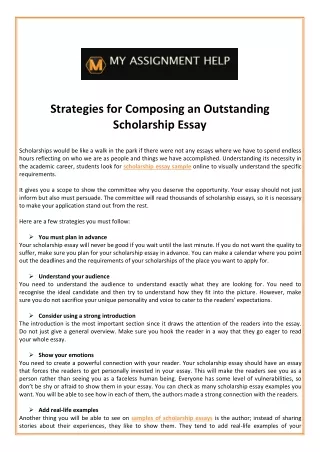 strategies for composing an outstanding