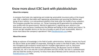 Know more about ICBC bank with platoblockchain