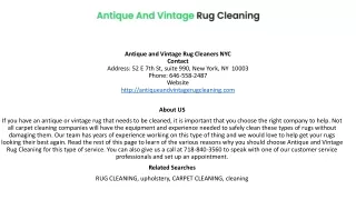 Antique and Vintage Rug Cleaners NYC