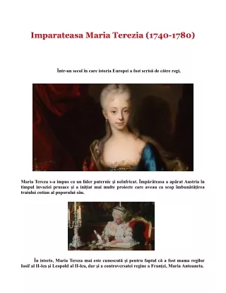 Imparateasa Maria Terezia (1740-1780)