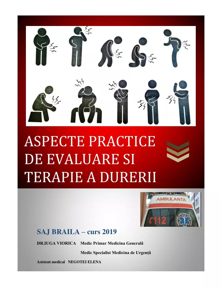 aspecte practice de evaluare si terapie a durerii