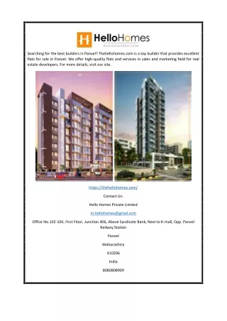 Flats for Sale in Panvel | Thehellohomes.com