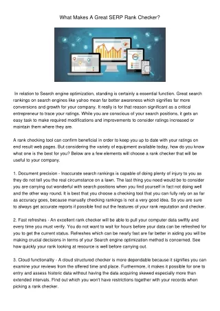 what makes a great serp rank checker