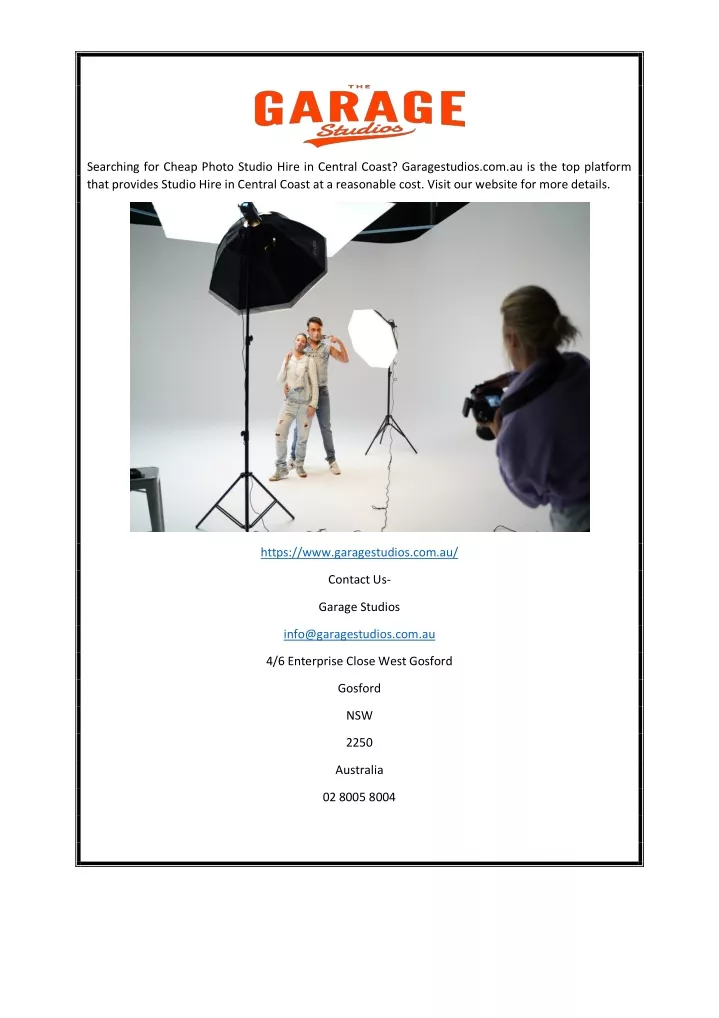 searching for cheap photo studio hire in central