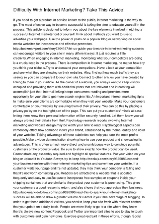 difficulty with internet marketing take this