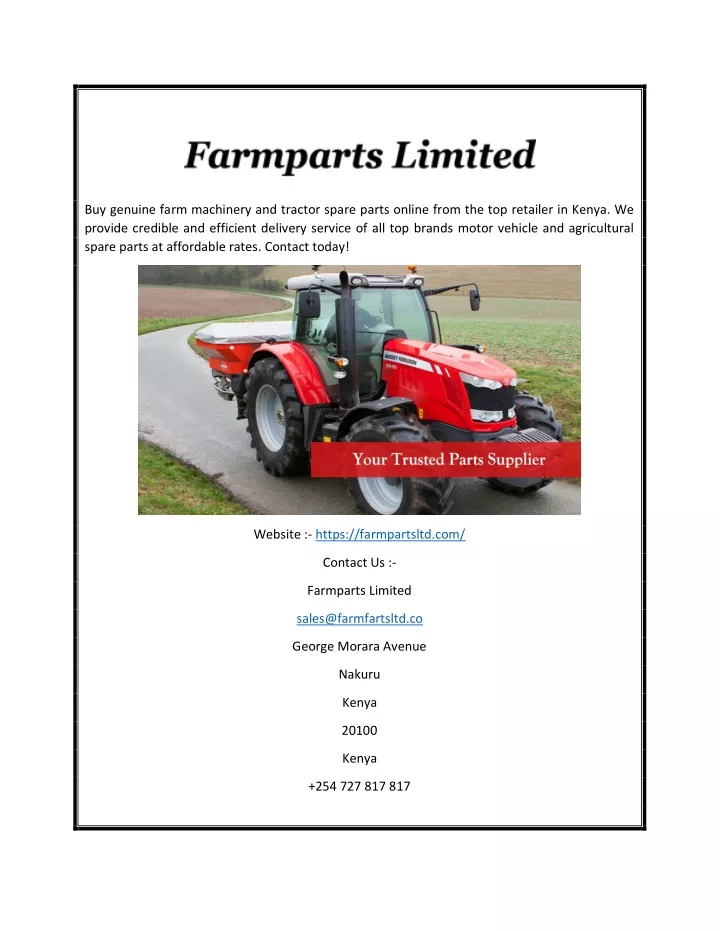 buy genuine farm machinery and tractor spare