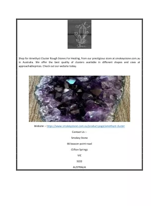 Amethyst Cluster Rough Stones For Healing | Smokey Stone