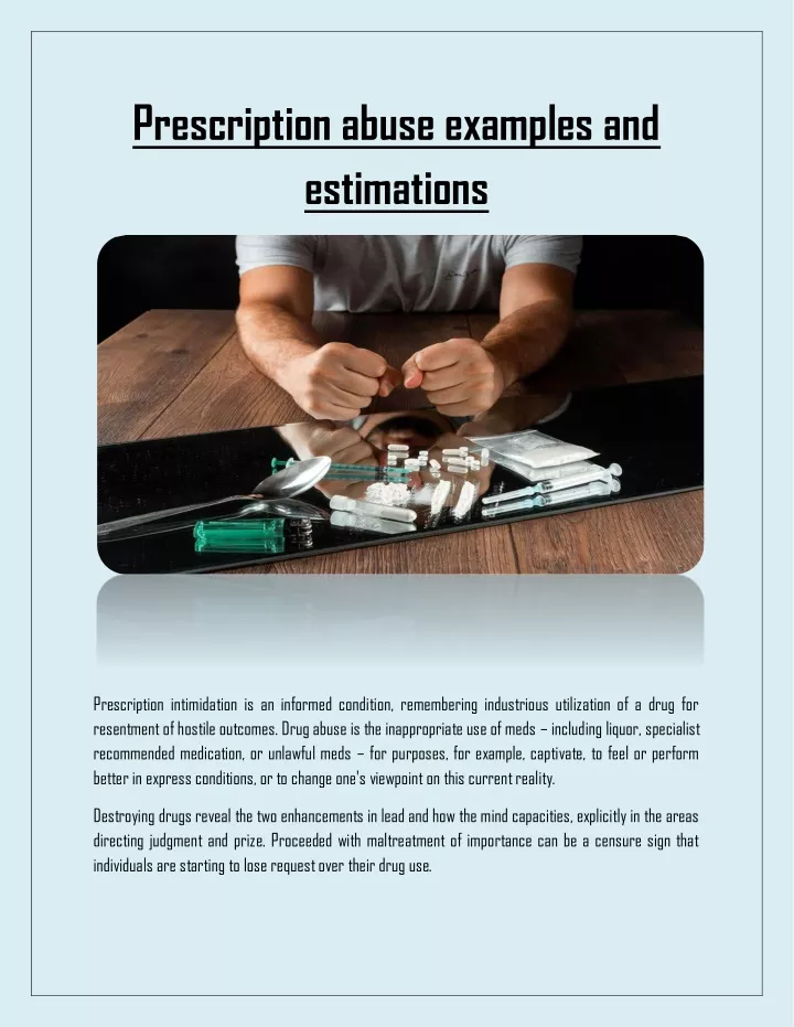 prescription abuse examples and estimations