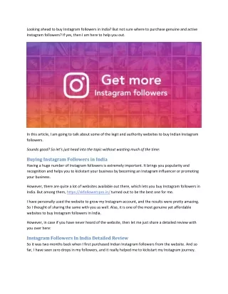 looking ahead to buy instagram followers in india