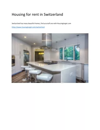 housing for rent in switzerland
