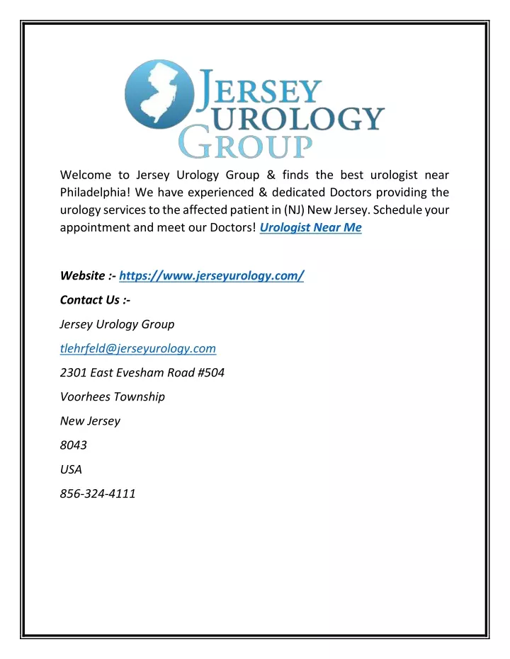 welcome to jersey urology group finds the best