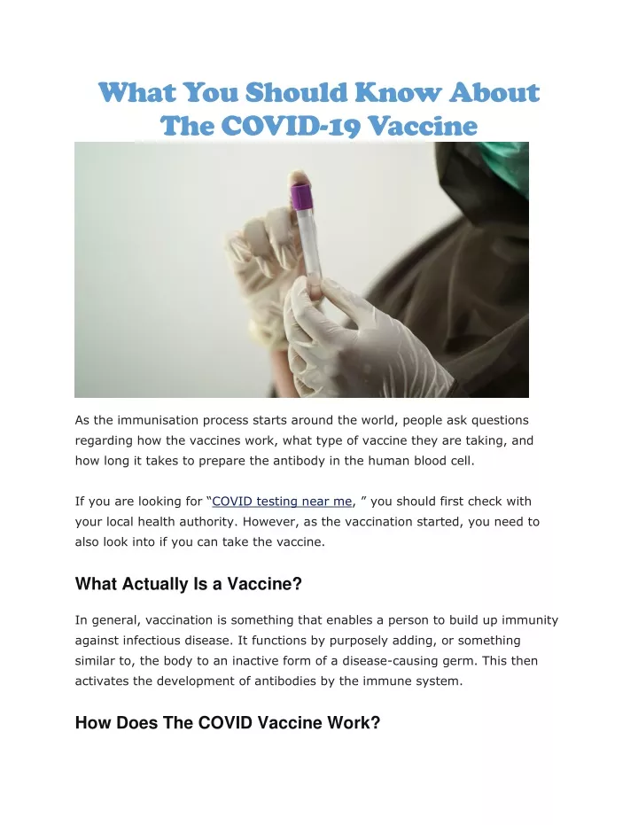 what you should know about the covid 19 vaccine