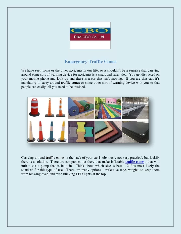 emergency traffic cones