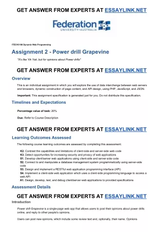 Assignment 2 - Power drill Grapevine  "It's like Yik Yak, but for opinions about Power drills"