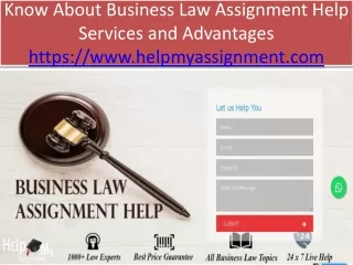 Know About Business Law Assignment Help Services and Advantages