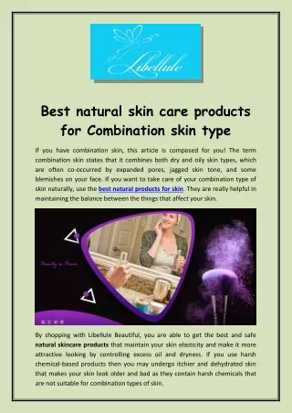 Best natural skin care products for Combination skin type