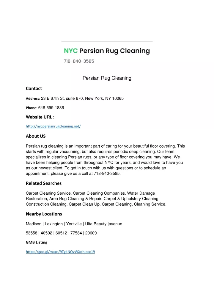 persian rug cleaning