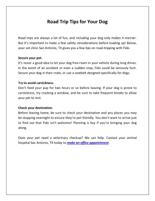 road trip tips for your dog
