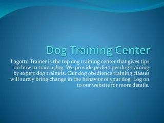 Dog Training Center