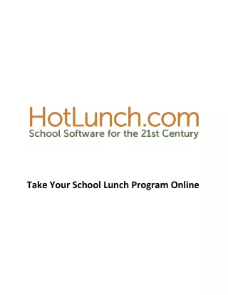 take your school lunch program online