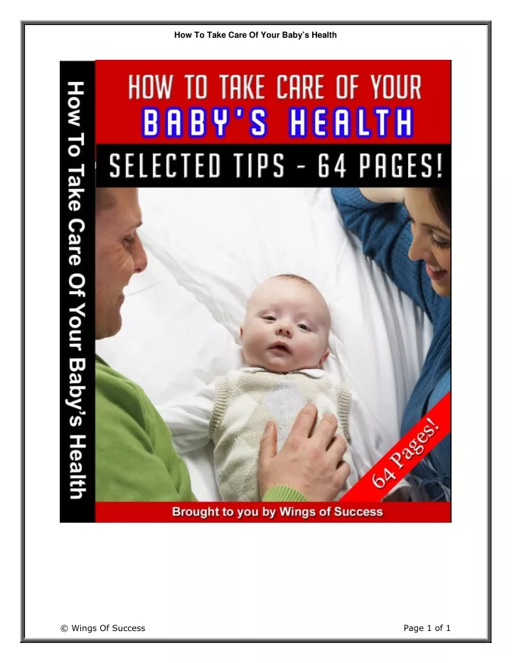 how to take care of your baby s health