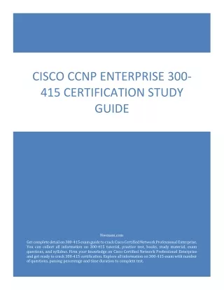 cisco ccnp enterprise 300 415 certification study