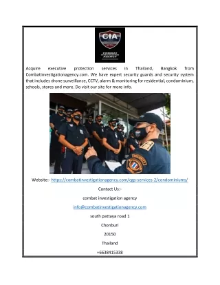 Condominium Security Guard Company in Bangkok | Combatinvestigationagency.com