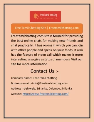 Free Tamil Chatting Site | Freetamilchatting.com