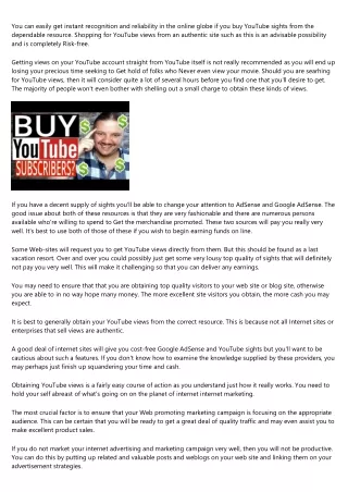 Buy YouTube Views and become Lucrative
