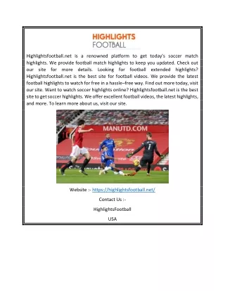 Best Site for Football Videos | Highlightsfootball.net